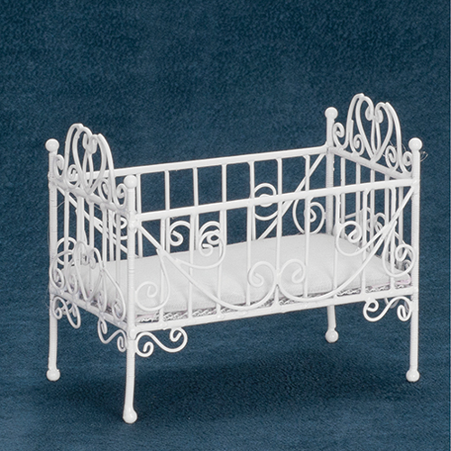Baby Crib, White Wire
